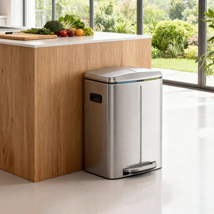 40L Double Kitchen Bin with Lids, Rubbish Bin, Soft Close with Plastic Inner Buckets - image 22
