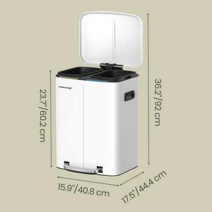 40L Double Kitchen Bin with Lids, Rubbish Bin, Soft Close with Plastic Inner Buckets - image 26