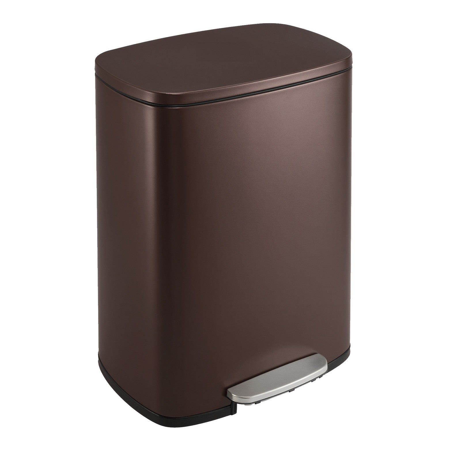 Pedal Rubbish Can 13 Gallon, Steel Trash Bin with Inner Bucket, Soft Close, for Kitchen, Black - image 44