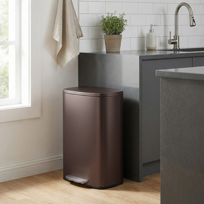 Pedal Rubbish Can 13 Gallon, Steel Trash Bin with Inner Bucket, Soft Close, for Kitchen, Black - image 50
