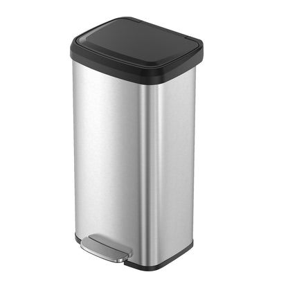 68L Kitchen Rubbish Bin, Metal Waste Pedal Bin with Lid, Tall and Large - image 2