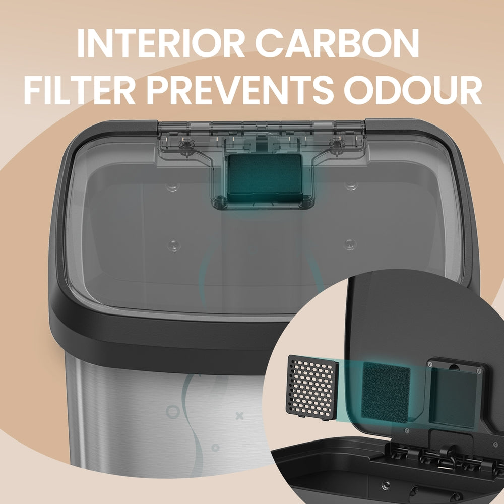 68L Kitchen Rubbish Bin, Metal Waste Pedal Bin with Lid, Tall and Large - image 3