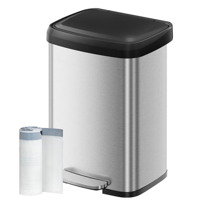 68L Kitchen Rubbish Bin, Metal Waste Pedal Bin with Lid, Tall and Large - image 26