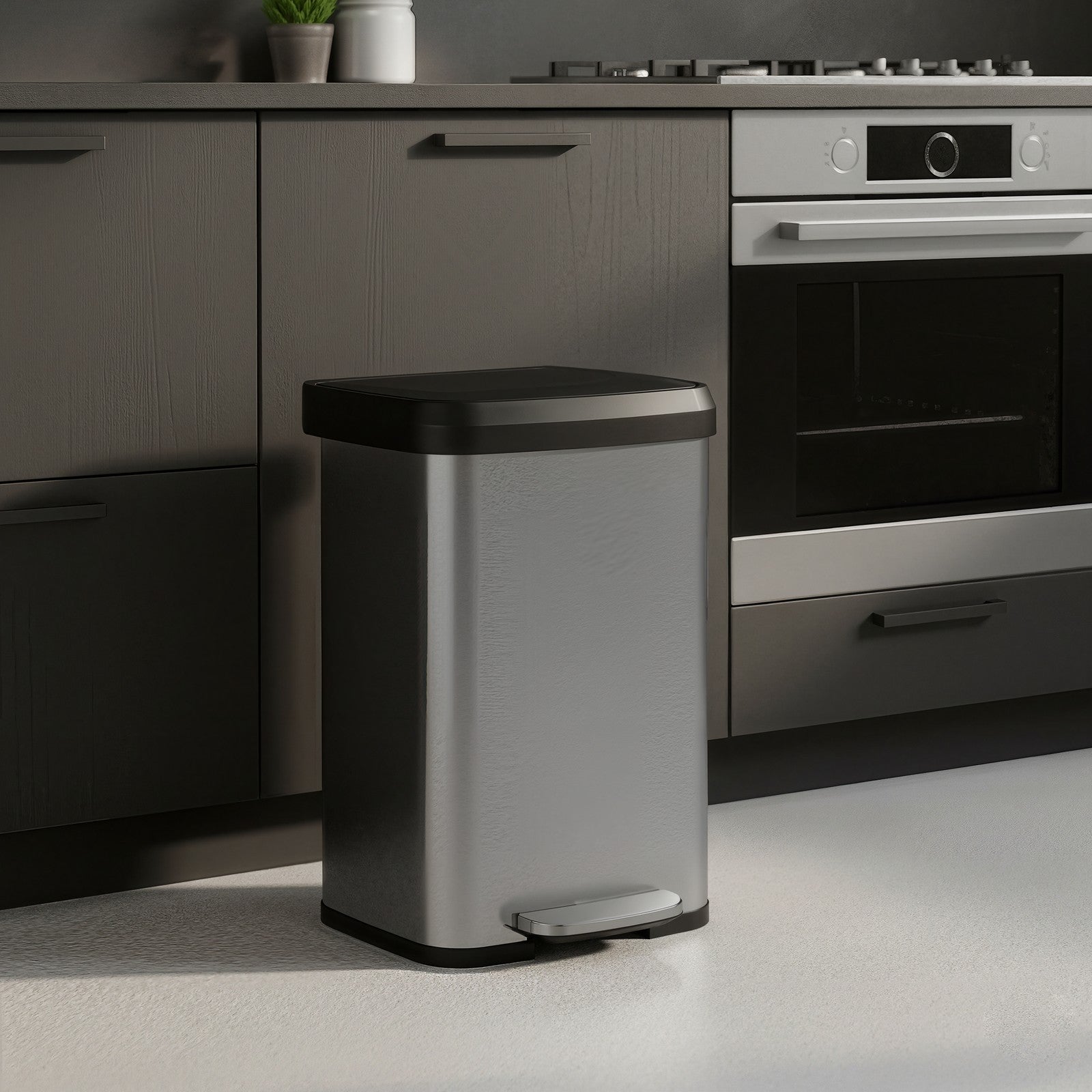 68L Kitchen Rubbish Bin, Metal Waste Pedal Bin with Lid, Tall and Large - image 31