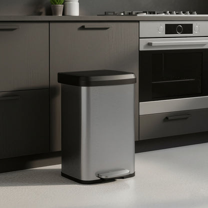 68L Kitchen Rubbish Bin, Metal Waste Pedal Bin with Lid, Tall and Large - image 31