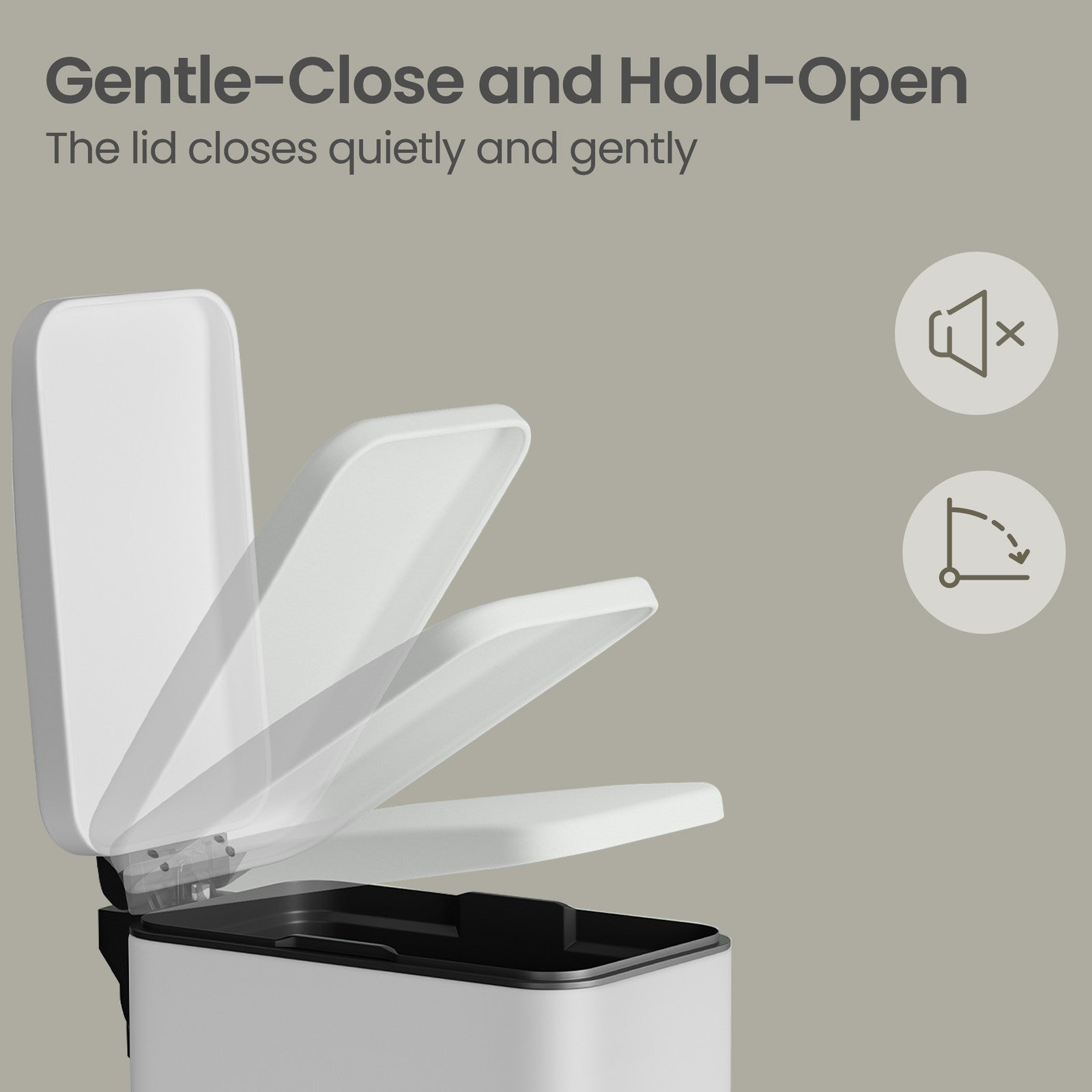 Pedal Trash Can, Soft Close Bathroom Bin - image 2