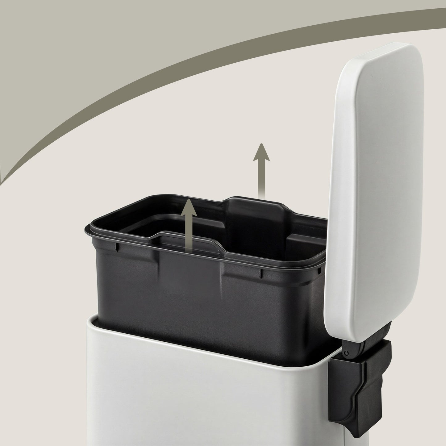 Pedal Trash Can, Soft Close Bathroom Bin - image 3