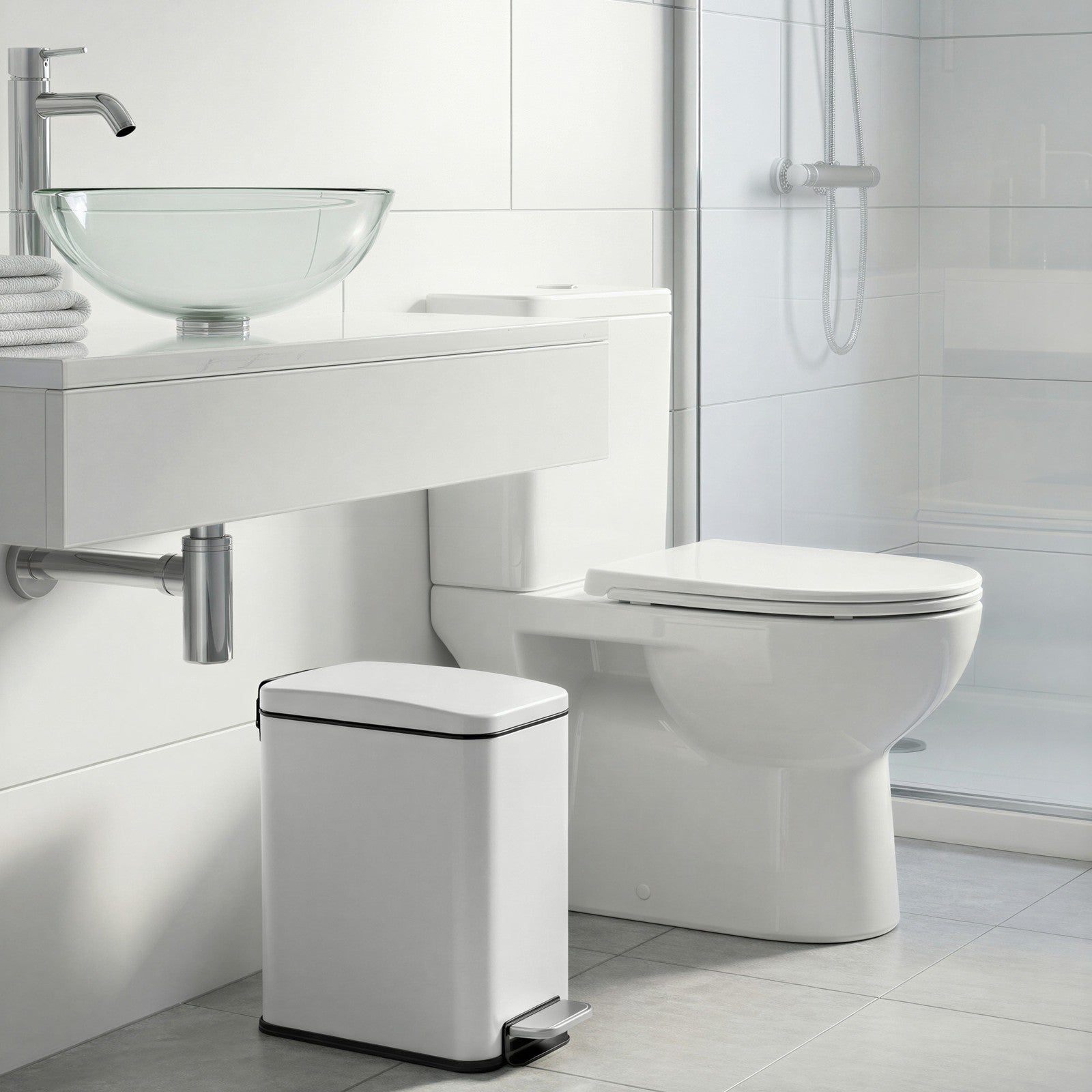 Pedal Trash Can, Soft Close Bathroom Bin - image 7