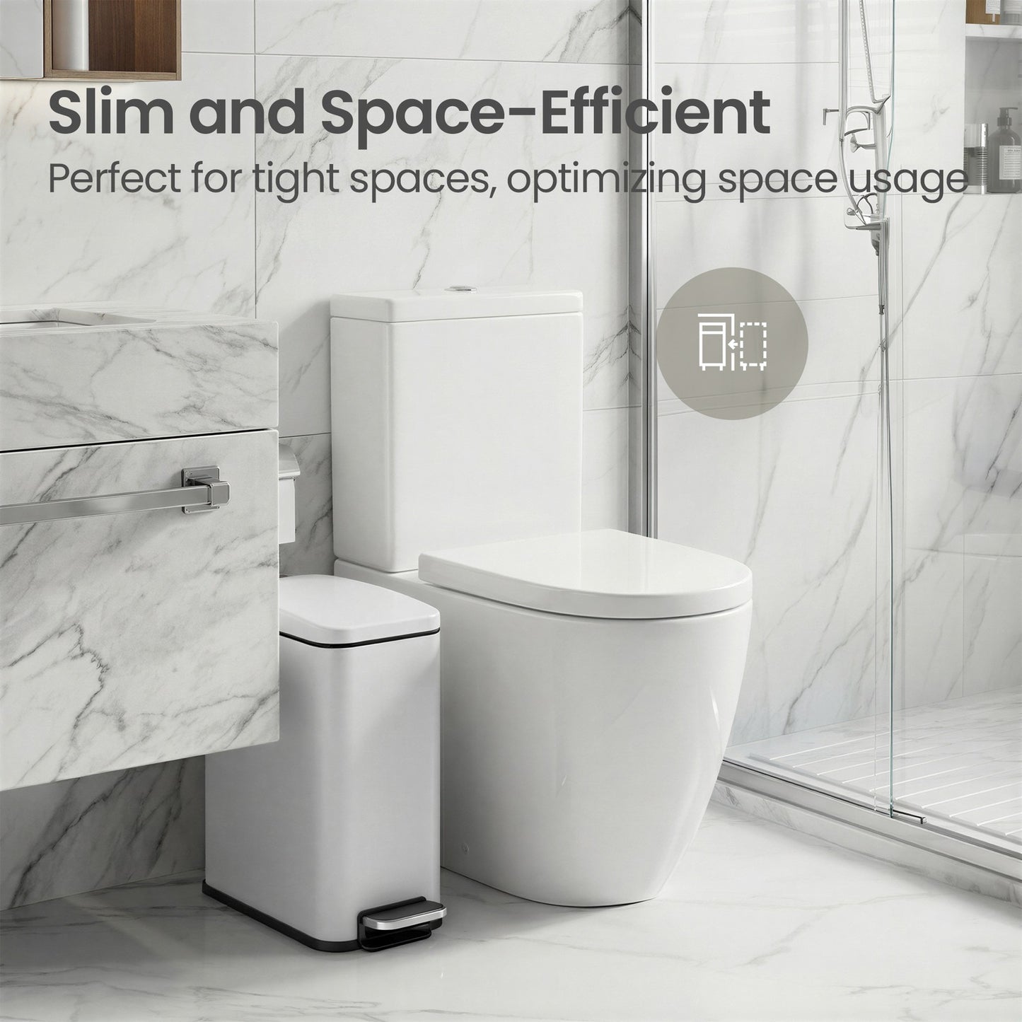 Pedal Trash Can, Soft Close Bathroom Bin - image 10