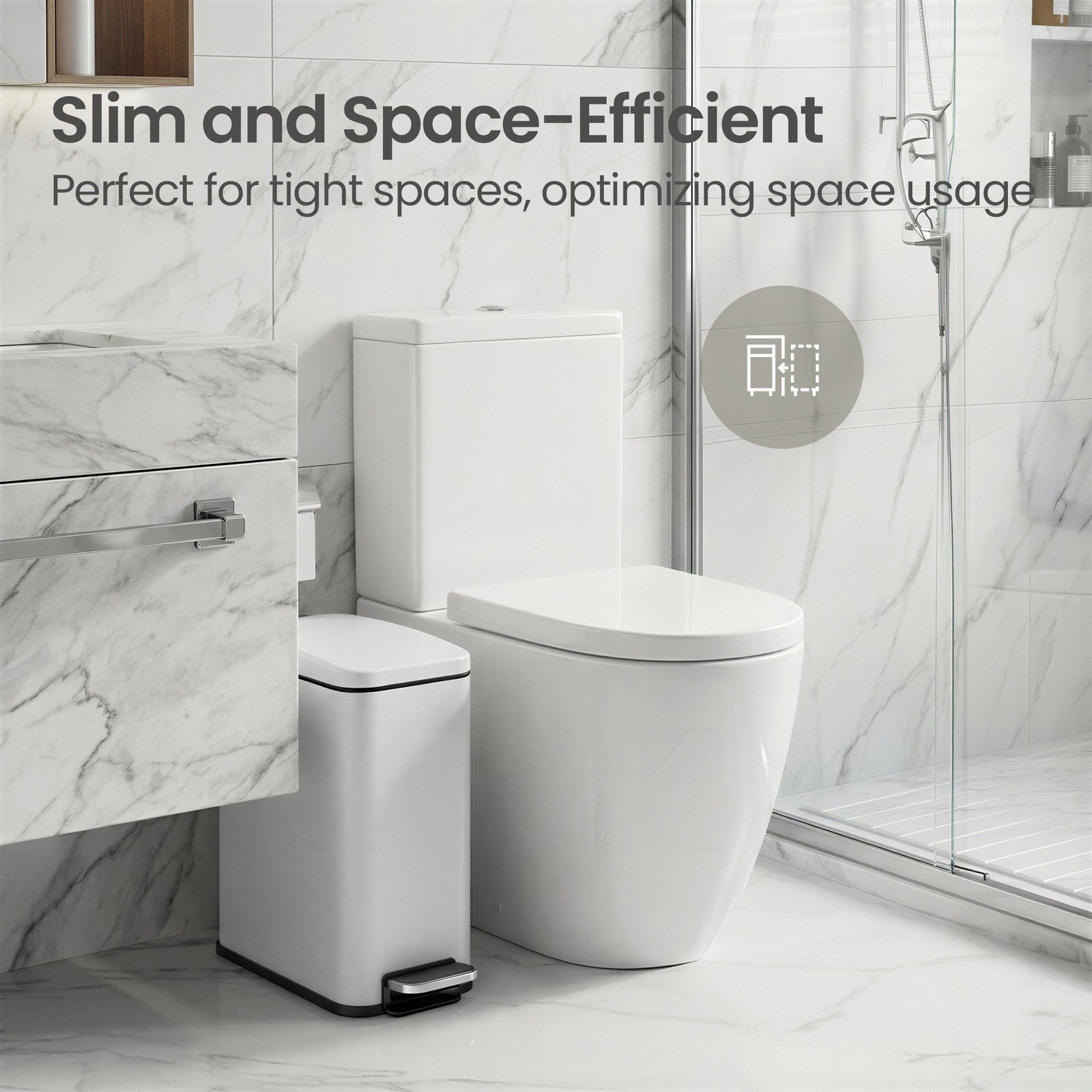 Pedal Trash Can, Soft Close Bathroom Bin - image 10