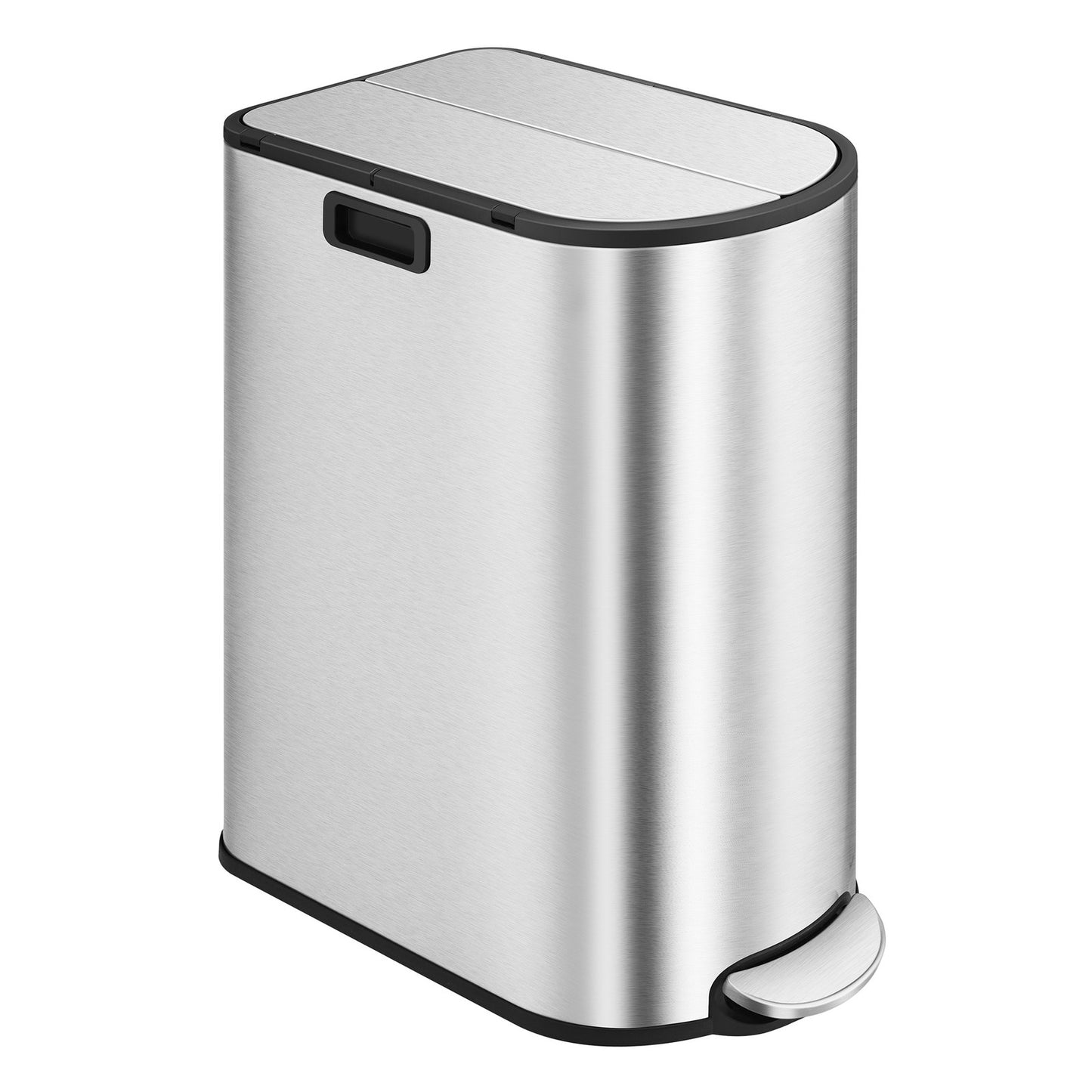 Dual Compartment Recycling Bin, 30L and 20L Pedal Kitchen Waste Bin with Slim Design, Wing Lids - image 2