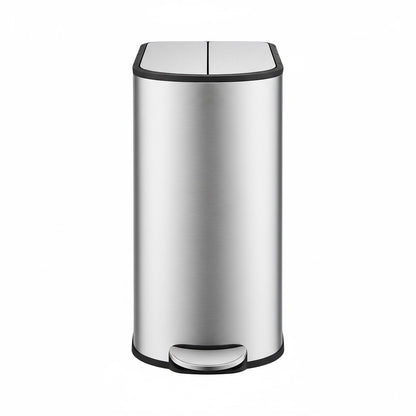 Dual Compartment Recycling Bin, 30L and 20L Pedal Kitchen Waste Bin with Slim Design, Wing Lids - image 7