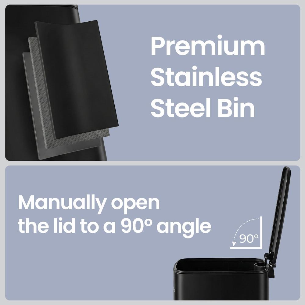 Trash Can, 8-Gallon Trash Bin, Stainless Steel Kitchen Garbage Can - image 62