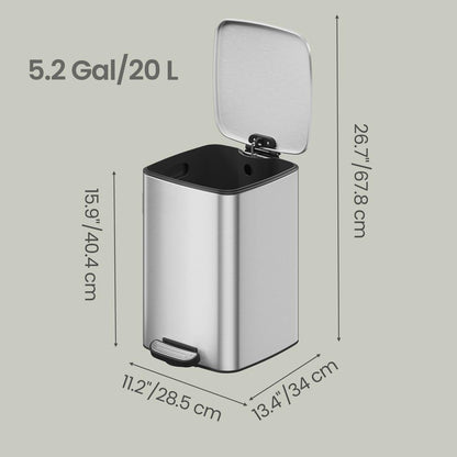 Trash Can, 8-Gallon Trash Bin, Stainless Steel Kitchen Garbage Can - image 68