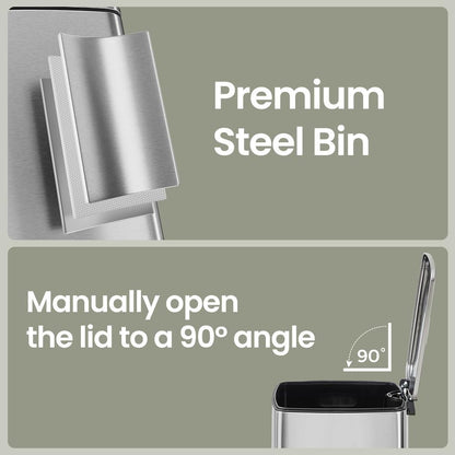Trash Can, 8-Gallon Trash Bin, Stainless Steel Kitchen Garbage Can - image 70