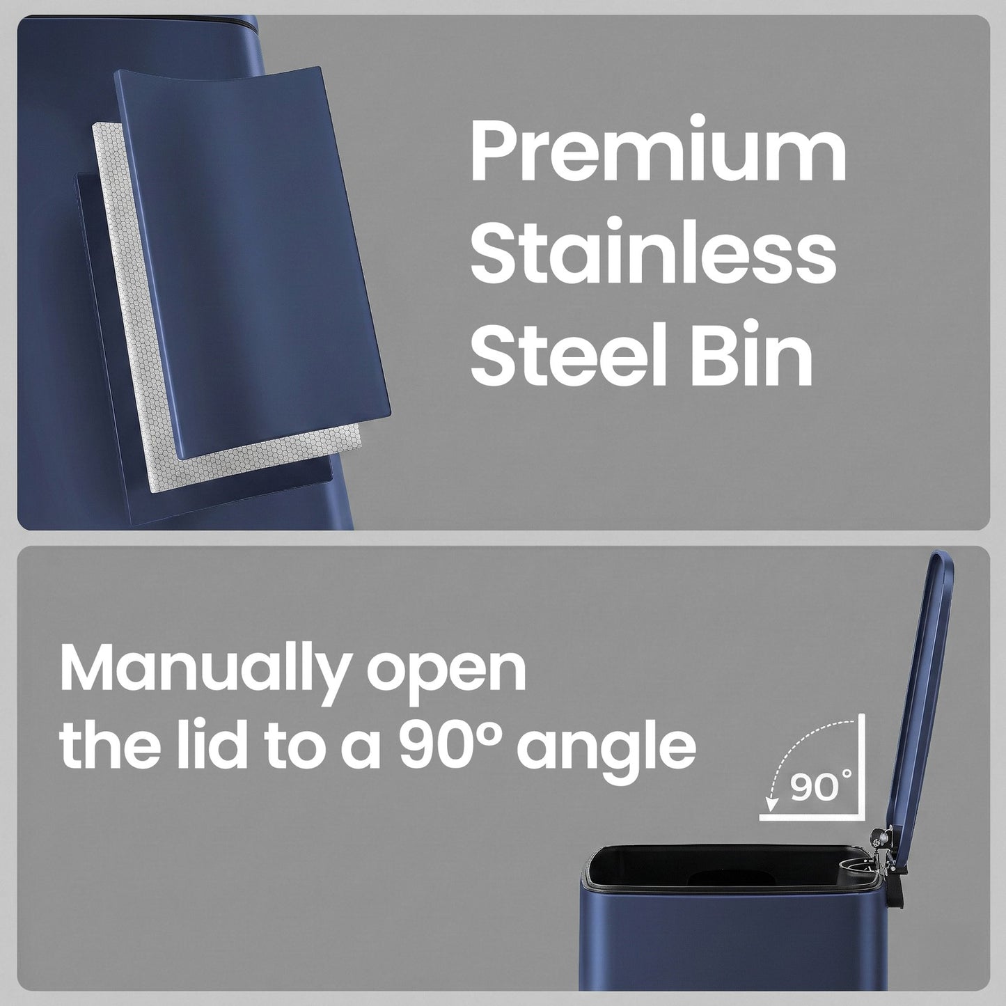 Trash Can, 8-Gallon Trash Bin, Stainless Steel Kitchen Garbage Can - image 77