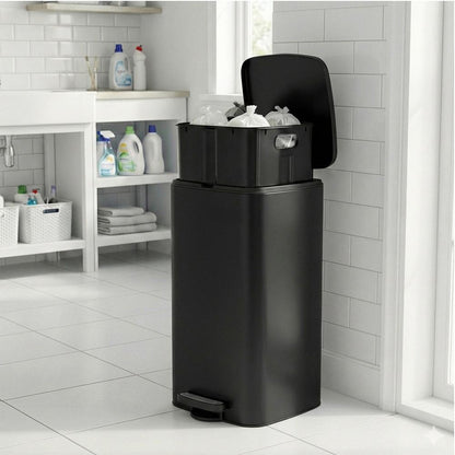 Trash Can, 8-Gallon Trash Bin, Stainless Steel Kitchen Garbage Can - image 11