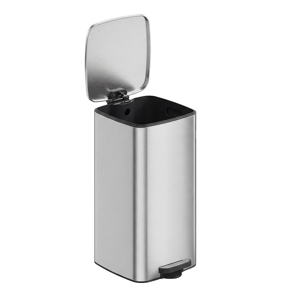 Trash Can, 8-Gallon Trash Bin, Stainless Steel Kitchen Garbage Can - image 2