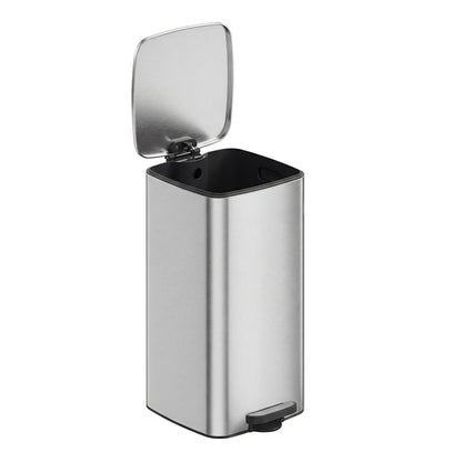 Trash Can, 8-Gallon Trash Bin, Stainless Steel Kitchen Garbage Can - image 1