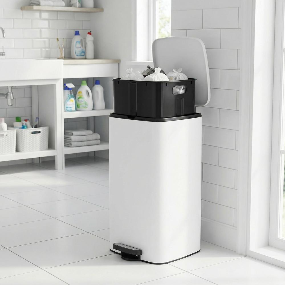Trash Can, 8-Gallon Trash Bin, Stainless Steel Kitchen Garbage Can - image 34