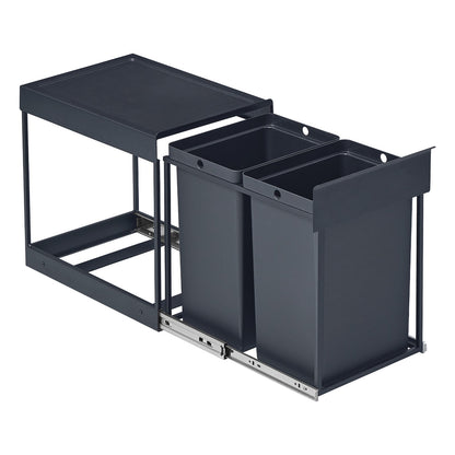 Kitchen Bin for Recycling and Waste 2 x 5.3 Gallon (20 L) Grey - image 1
