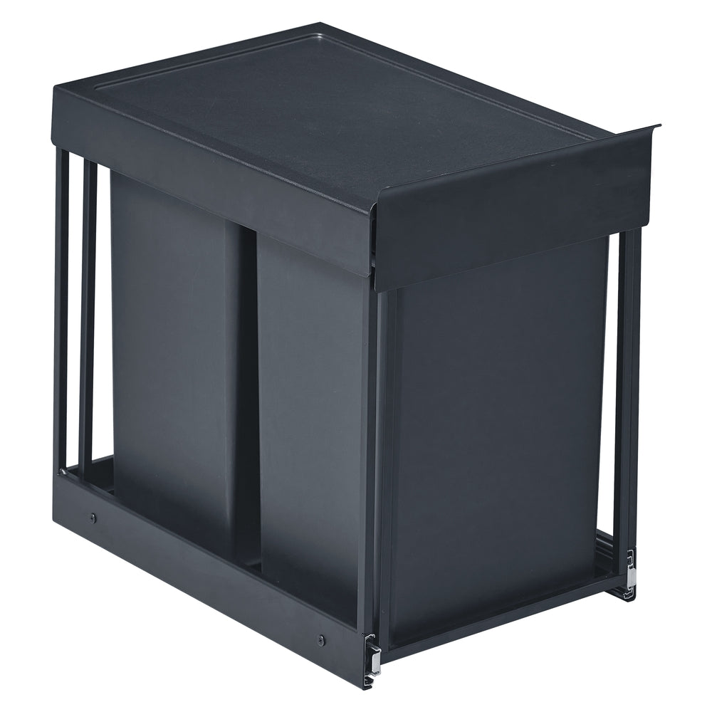 Kitchen Bin for Recycling and Waste 2 x 5.3 Gallon (20 L) Grey - image 2
