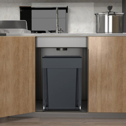 Kitchen Bin for Recycling and Waste 2 x 5.3 Gallon (20 L) Grey - image 5