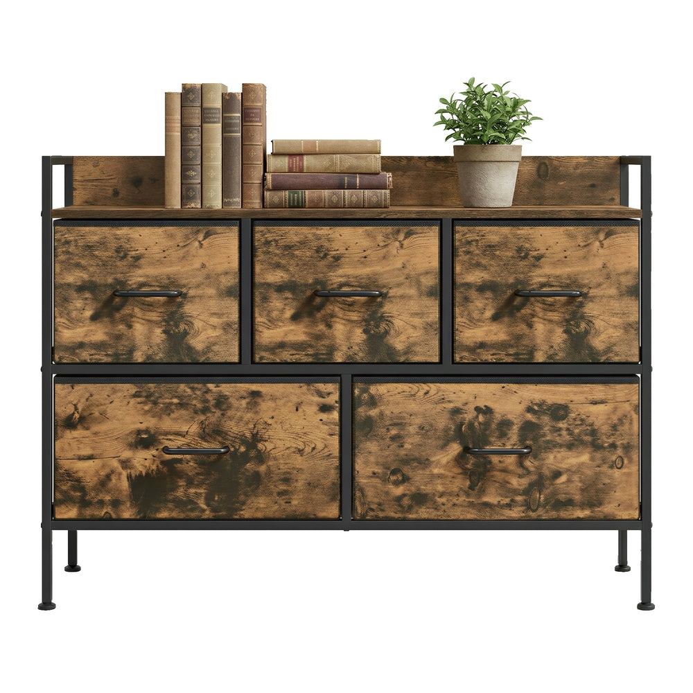 Dresser Cabinet with 7 Fabric Drawers, Metal Frame, Storage Organizer for Bedroom, Rustic Brown and Black - image 13