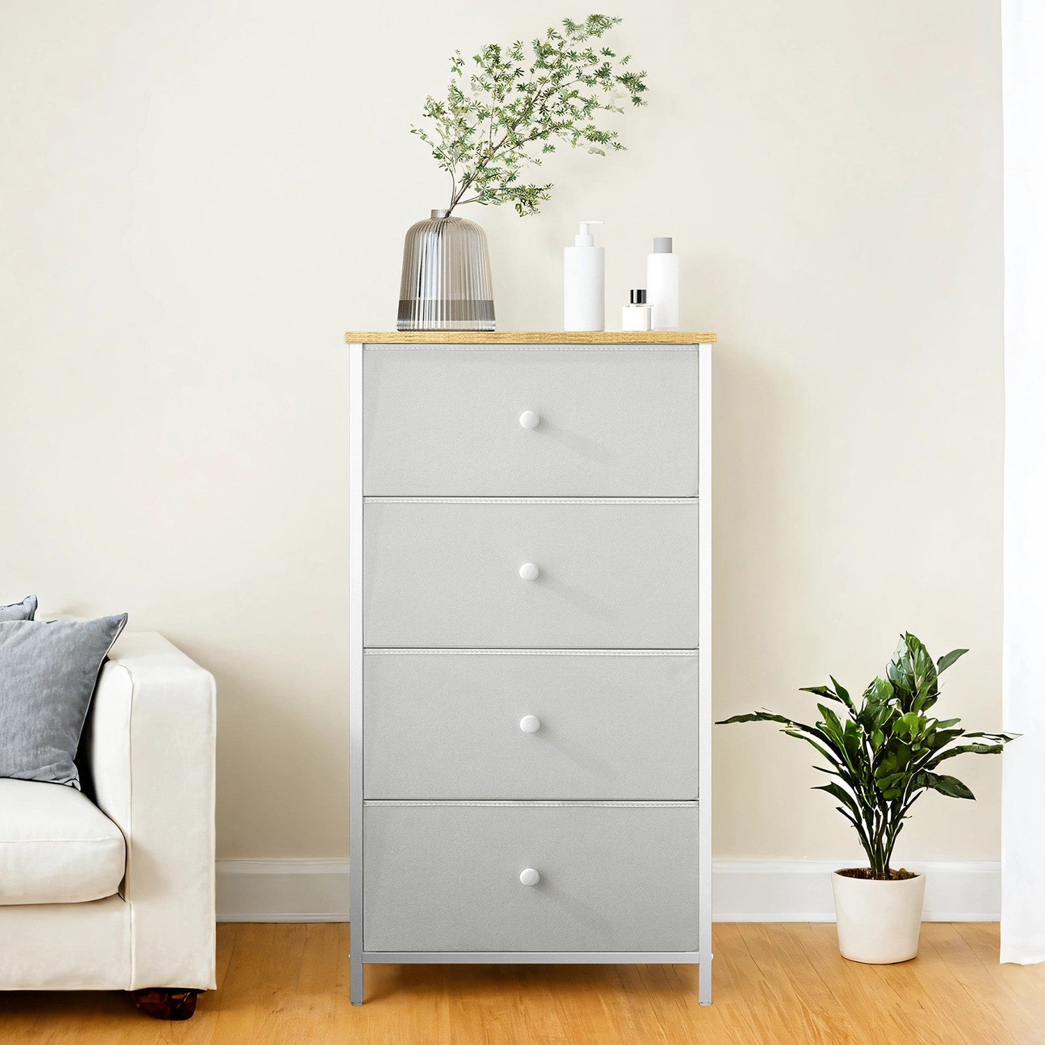 Fabric Dresser for Bedroom, with 4 Drawers, Metal Frame - image 3