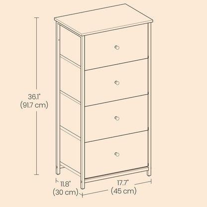 Fabric Dresser for Bedroom, with 4 Drawers, Metal Frame - image 6