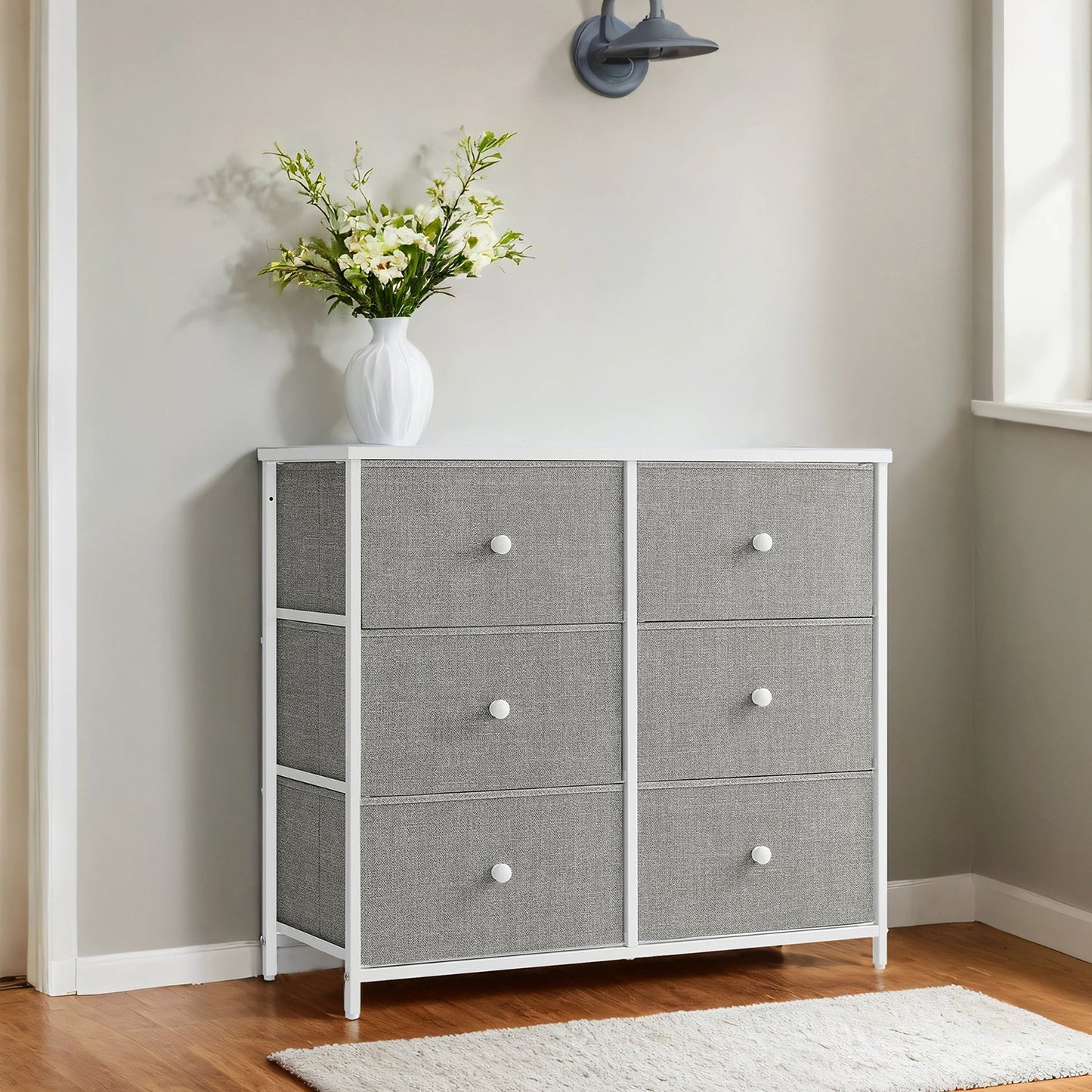 Dresser, 6-Drawer Fabric Storage Unit, Metal Frame - image 2
