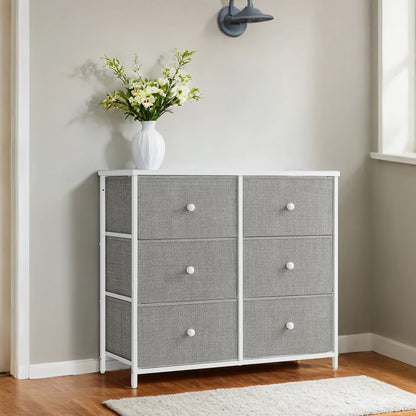 Dresser, 6-Drawer Fabric Storage Unit, Metal Frame - image 2