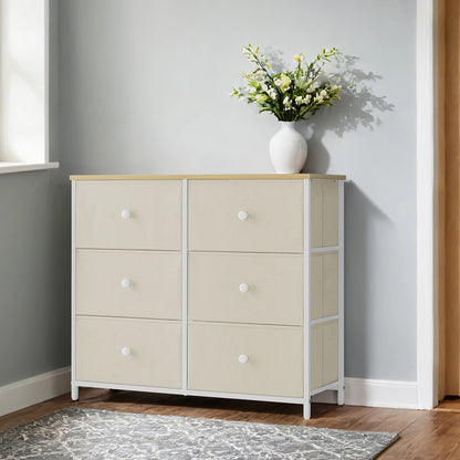 Dresser, 6-Drawer Fabric Storage Unit, Metal Frame - image 9
