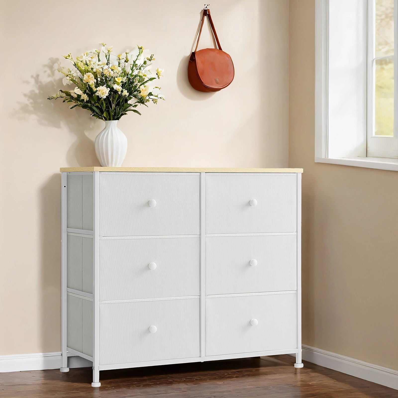 Dresser, 6-Drawer Fabric Storage Unit, Metal Frame - image 16
