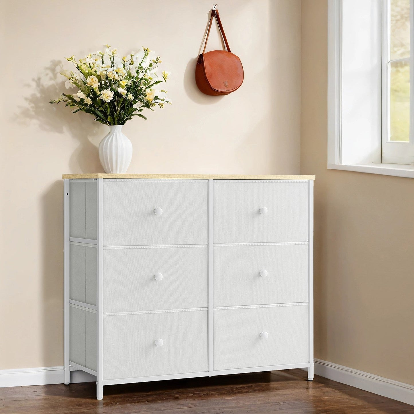 Dresser, 6-Drawer Fabric Storage Unit, Metal Frame - image 15
