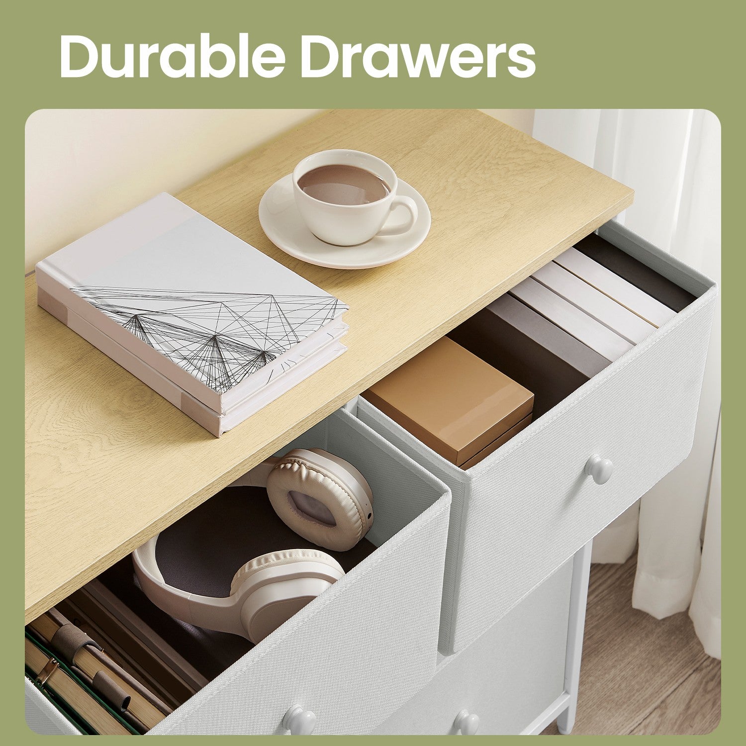 Dresser, 6-Drawer Fabric Storage Unit, Metal Frame - image 20