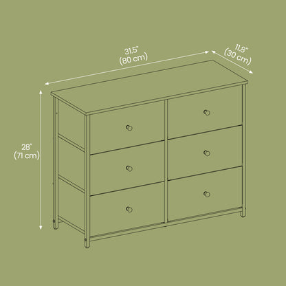 Dresser, 6-Drawer Fabric Storage Unit, Metal Frame - image 21
