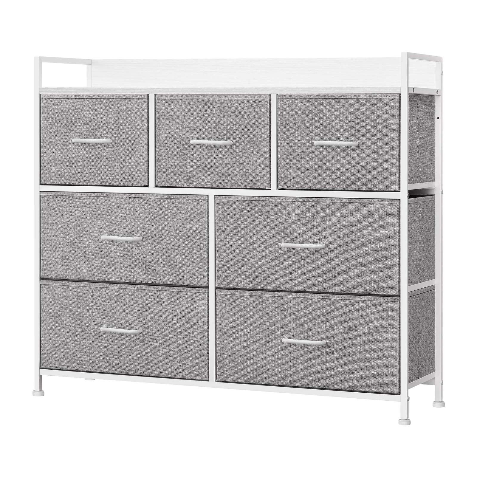 Dresser Cabinet with 7 Fabric Drawers, Metal Frame, Storage Organizer for Bedroom, Rustic Brown and Black - image 22