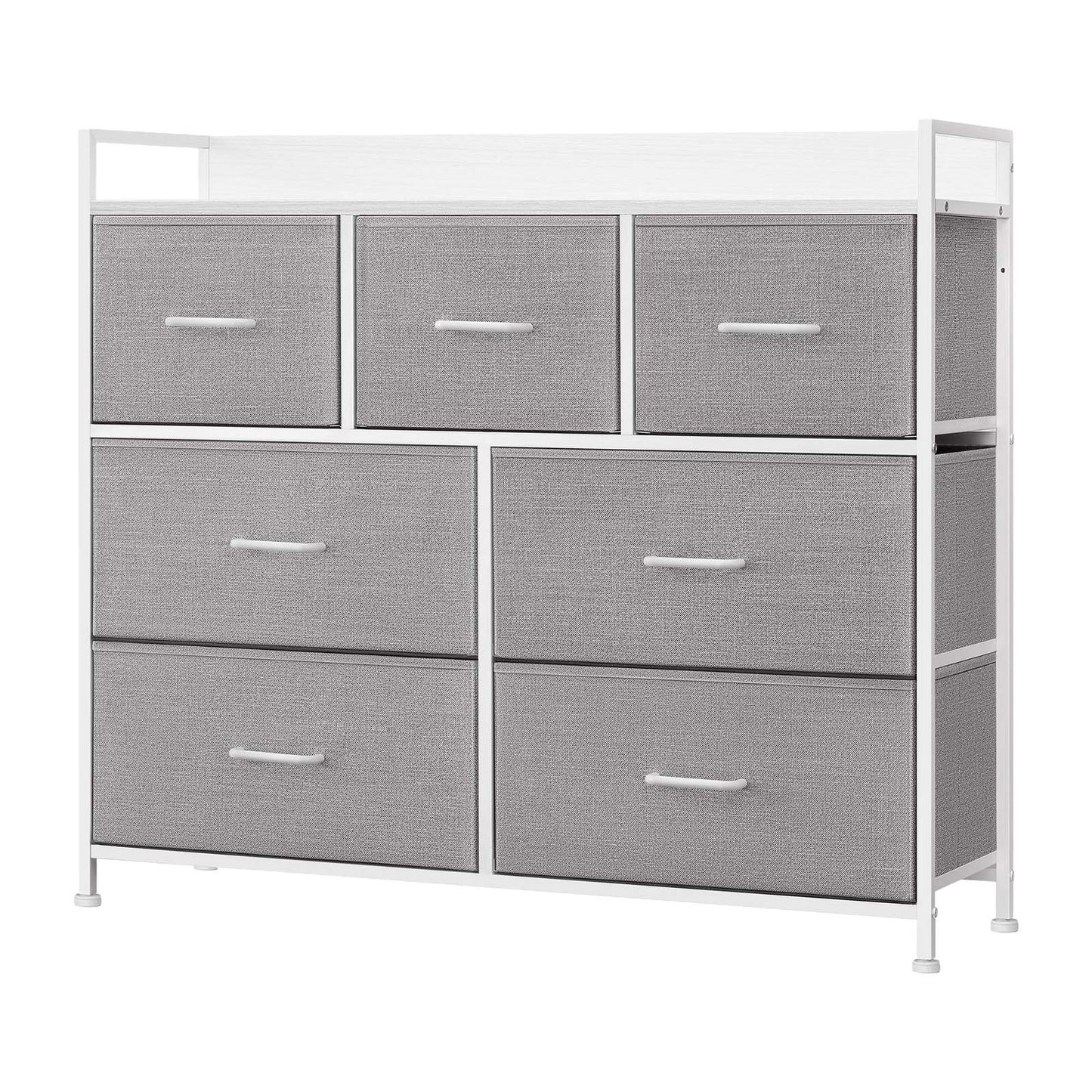 Dresser Cabinet with 7 Fabric Drawers, Metal Frame, Storage Organizer for Bedroom, Rustic Brown and Black - image 21