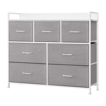 Dresser Cabinet with 7 Fabric Drawers, Metal Frame, Storage Organizer for Bedroom, Rustic Brown and Black - image 21