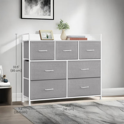 Dresser Cabinet with 7 Fabric Drawers, Metal Frame, Storage Organizer for Bedroom, Rustic Brown and Black - image 24