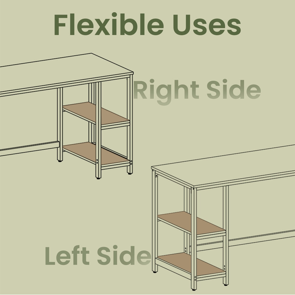 Home Office Computer Desk with 2 Shelves on Left or Right, 47.2-Inch Wide Writing Desk for Study - image 10