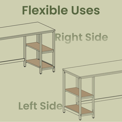 Home Office Computer Desk with 2 Shelves on Left or Right, 47.2-Inch Wide Writing Desk for Study - image 10