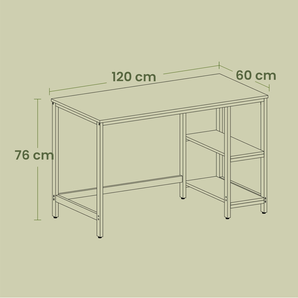 Home Office Computer Desk with 2 Shelves on Left or Right, 47.2-Inch Wide Writing Desk for Study - image 14