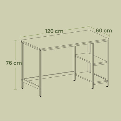 Home Office Computer Desk with 2 Shelves on Left or Right, 47.2-Inch Wide Writing Desk for Study - image 14
