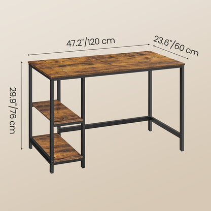 Home Office Computer Desk with 2 Shelves on Left or Right, 47.2-Inch Wide Writing Desk for Study - image 3
