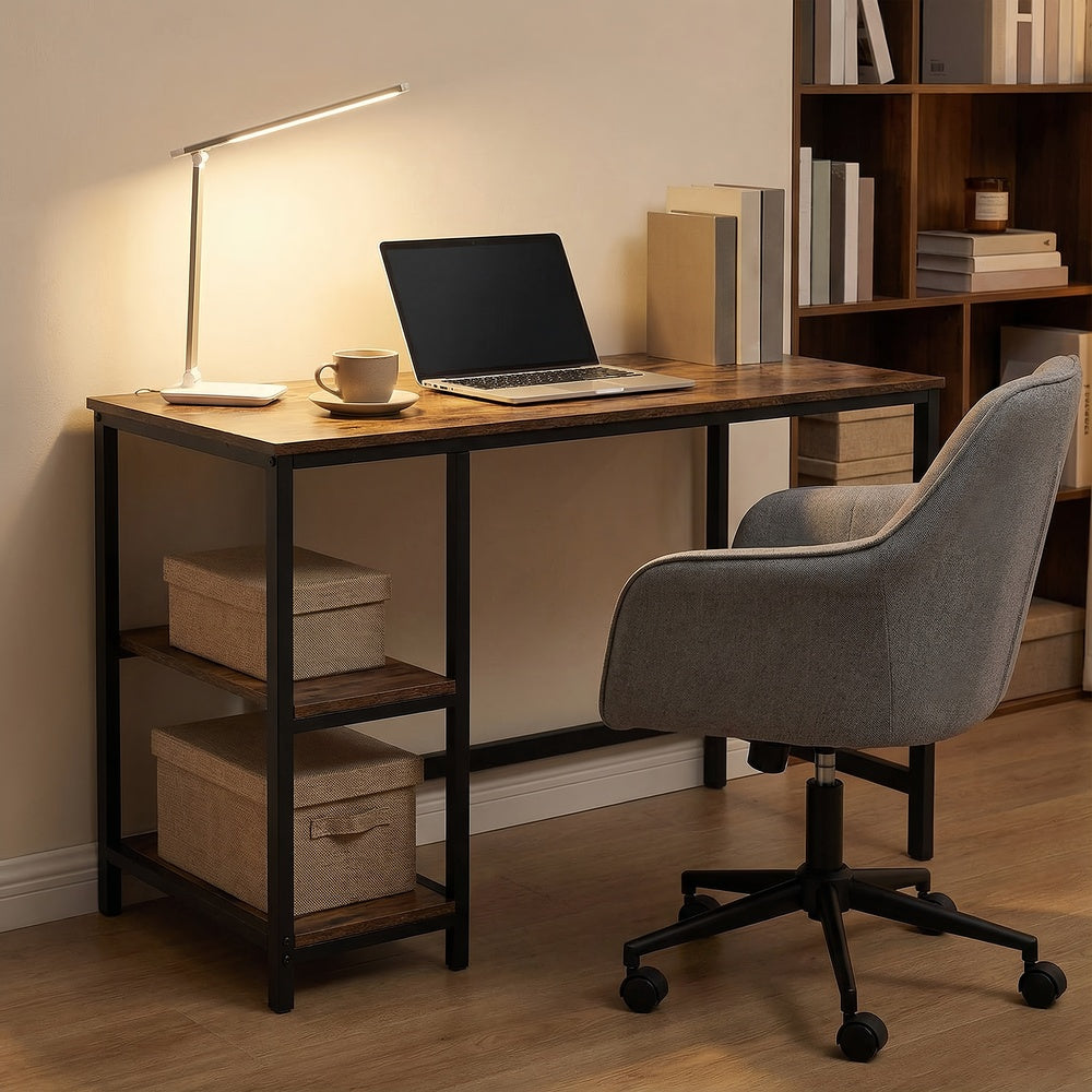 Home Office Computer Desk with 2 Shelves on Left or Right, 47.2-Inch Wide Writing Desk for Study - image 4