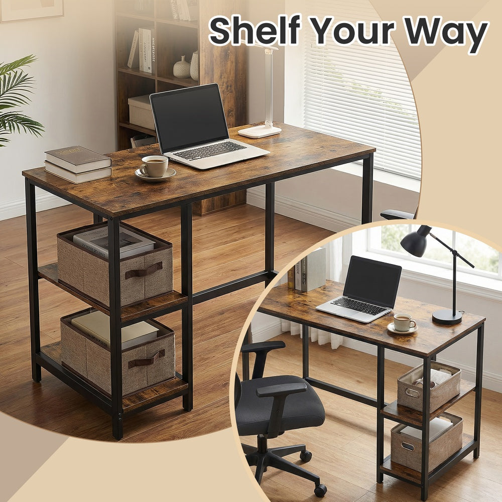 Home Office Computer Desk with 2 Shelves on Left or Right, 47.2-Inch Wide Writing Desk for Study - image 6