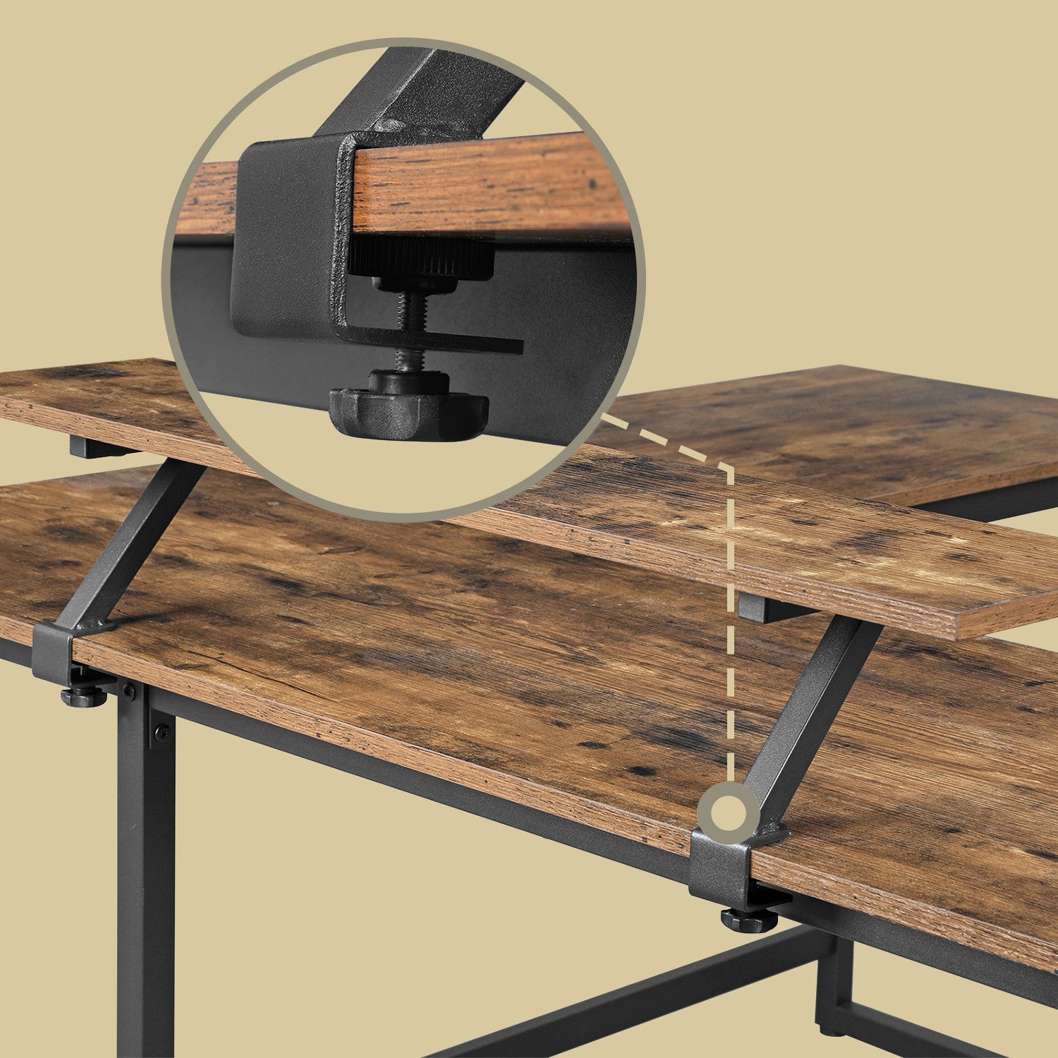 L-Shaped Corner Desk, Computer Desk with Monitor Stand, for Home Office Study Gaming - image 3