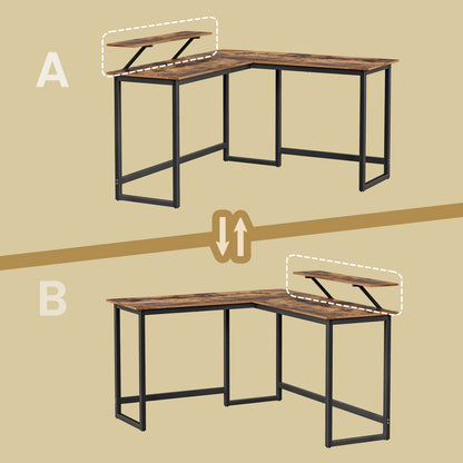 L-Shaped Corner Desk, Computer Desk with Monitor Stand, for Home Office Study Gaming - image 4
